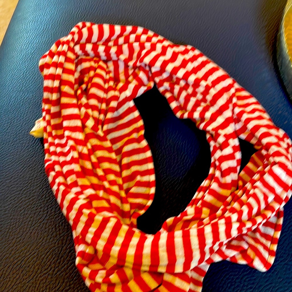 Echo red and white stripe infinity Scarf